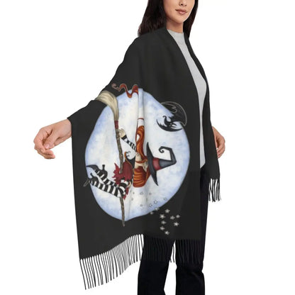 Printed The Major Arcana Of Tarot Vintage Patchwork Scarf Men Women Winter Fall Warm Scarves Occult Witch Spiritual Shawl Wrap