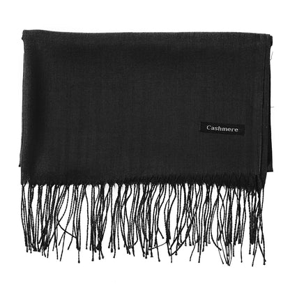 Fashion Solid Color 2024 Women Scarf Winter Hijabs Tassels Long Lady Shawls Cashmere Like Pashmina Bandana Scarves Wraps Echarpe