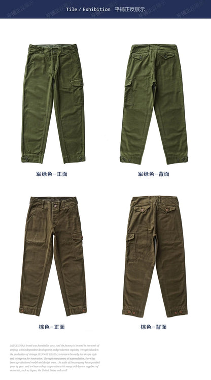 Sauce Zhan Mans Pants Aviators's Trousers Cargo Pants Baker Pants Satin Cotton Regular Fit