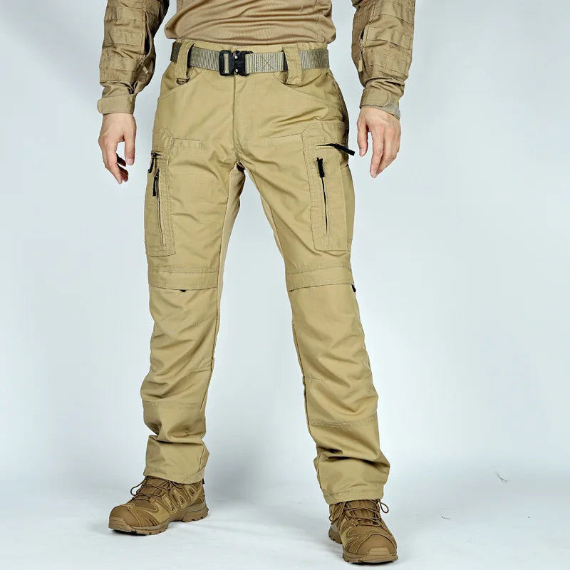 Men's Military Tactics P40 Pants Multi-pocket Zipper Elastic Waist Trousers Men Outdoor Sports Rock Climbing and Hunting Pants