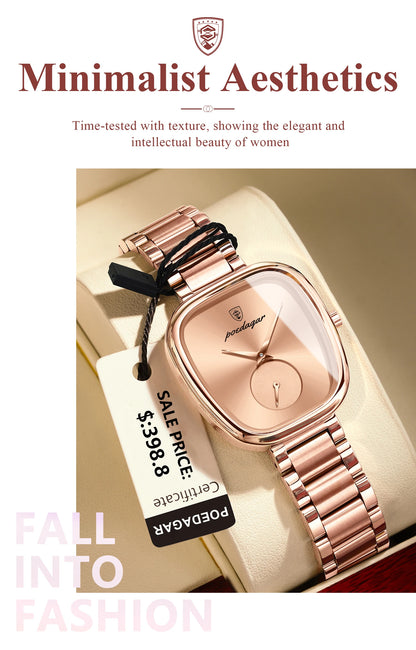 POEDAGAR Luxury Elegant Watch For Woman Waterproof Stainless Steel Quartz Ladies Watch High Quality Casual Women's Watches Reloj