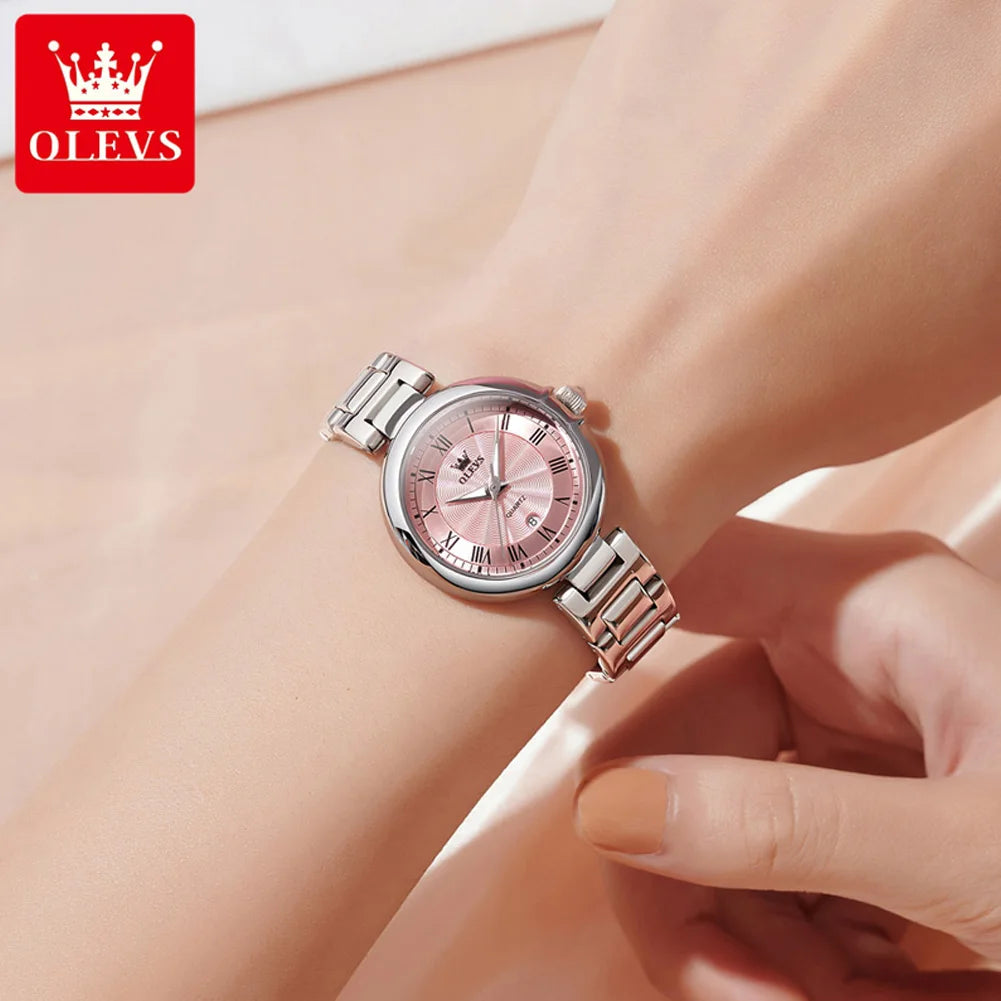 OLEVS 5608 Women's Watches  Fashion Light Luxury Original Wristwatch  Waterproof  Luminous Chronograph Date  Quartz Watches