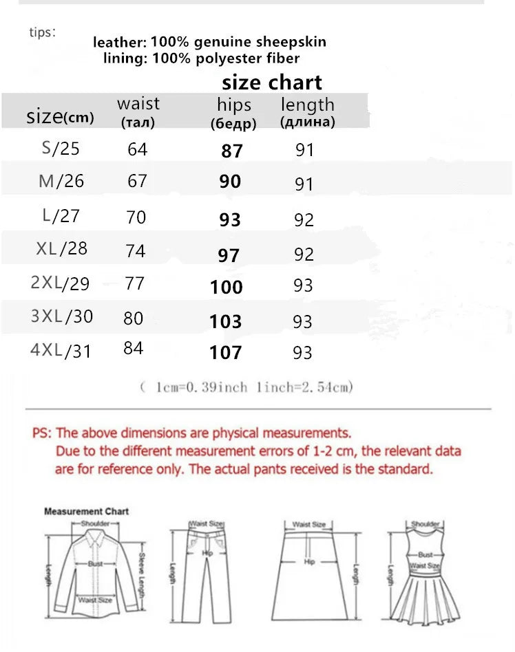 Leather Pants, Women's Slimming Small Leg Sheepskin Pencil Pants, Spring And Autumn, Leather Leggings ,Slim Leather Pants 4XL