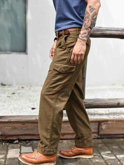 Sauce Zhan Mans Pants Aviators's Trousers Cargo Pants Baker Pants Satin Cotton Regular Fit