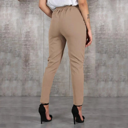 2024 Spring Summer Autumn Casual Slim Chiffon Thin Pants For Women High Waist Black Khaki Green Pants Woman Trousers