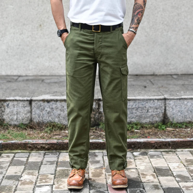 Sauce Zhan Mans Pants Aviators's Trousers Cargo Pants Baker Pants Satin Cotton Regular Fit