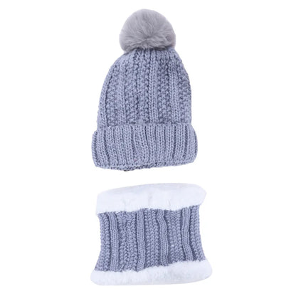 Warm Winter Skullies Beanies Knitted Hat Women Brand High Quality Winter Women Ball Ski Wool Fur Hat Pompoms Hats Knitted Scarf