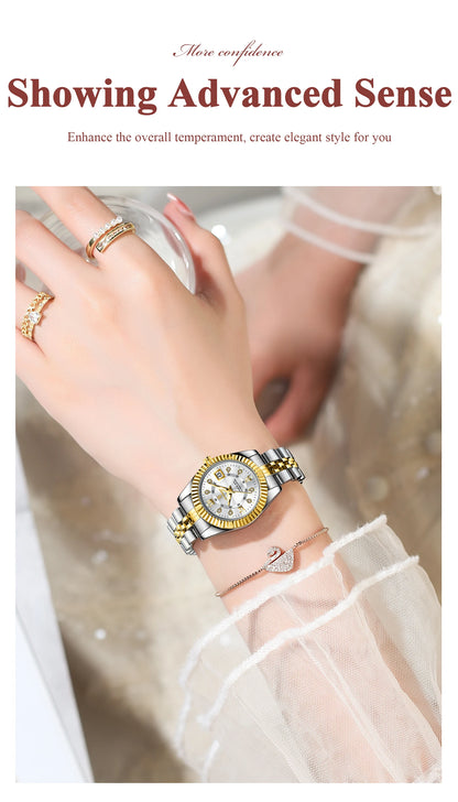 POEDAGAR Luxury Watch For Woman Luminous Waterproof Date Stainless Steel Ladies Watch Fashion Casual Quartz Women's Watches Gift