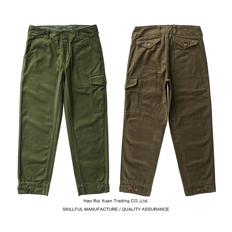 Sauce Zhan Mans Pants Aviators's Trousers Cargo Pants Baker Pants Satin Cotton Regular Fit