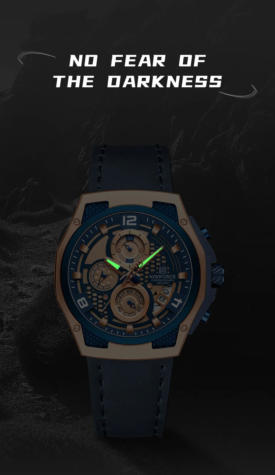 NAVIFORCE Man Watch High Quality Waterproof Chronograph Luminous Men's Wristwatch Leather Luxury Quartz Watches Casual Clock