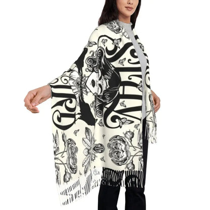 Printed The Major Arcana Of Tarot Vintage Patchwork Scarf Men Women Winter Fall Warm Scarves Occult Witch Spiritual Shawl Wrap