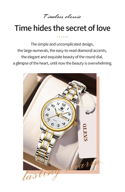 OLEVS 5567 Women's Watch Original Luxury Brand Stainless Steel Waterproof Quartz Women's Watch Elegant Date Zhou Women's watches