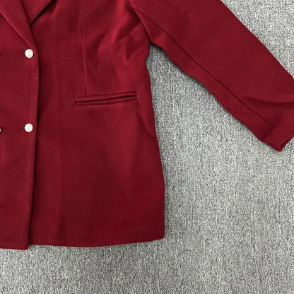 2024 Autumn and Winter New Year Christmas Women's Suit Jacket High-end Right Shoulder Temperament Socialite Red  Blazer Top