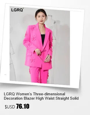 LGRQ Solid Spliced Diamonds Casual Elegant Blazers Women V Neck Long Sleeve Patchwork Button Blazer Female Fashion Style 19Z2567