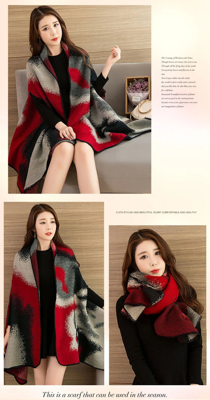 Luxury Shawl Women's Outer Wear Thickened Cashmere High-end Autumn and Winter Scarf Dual-use 2023 New Cloak Cloak Coat