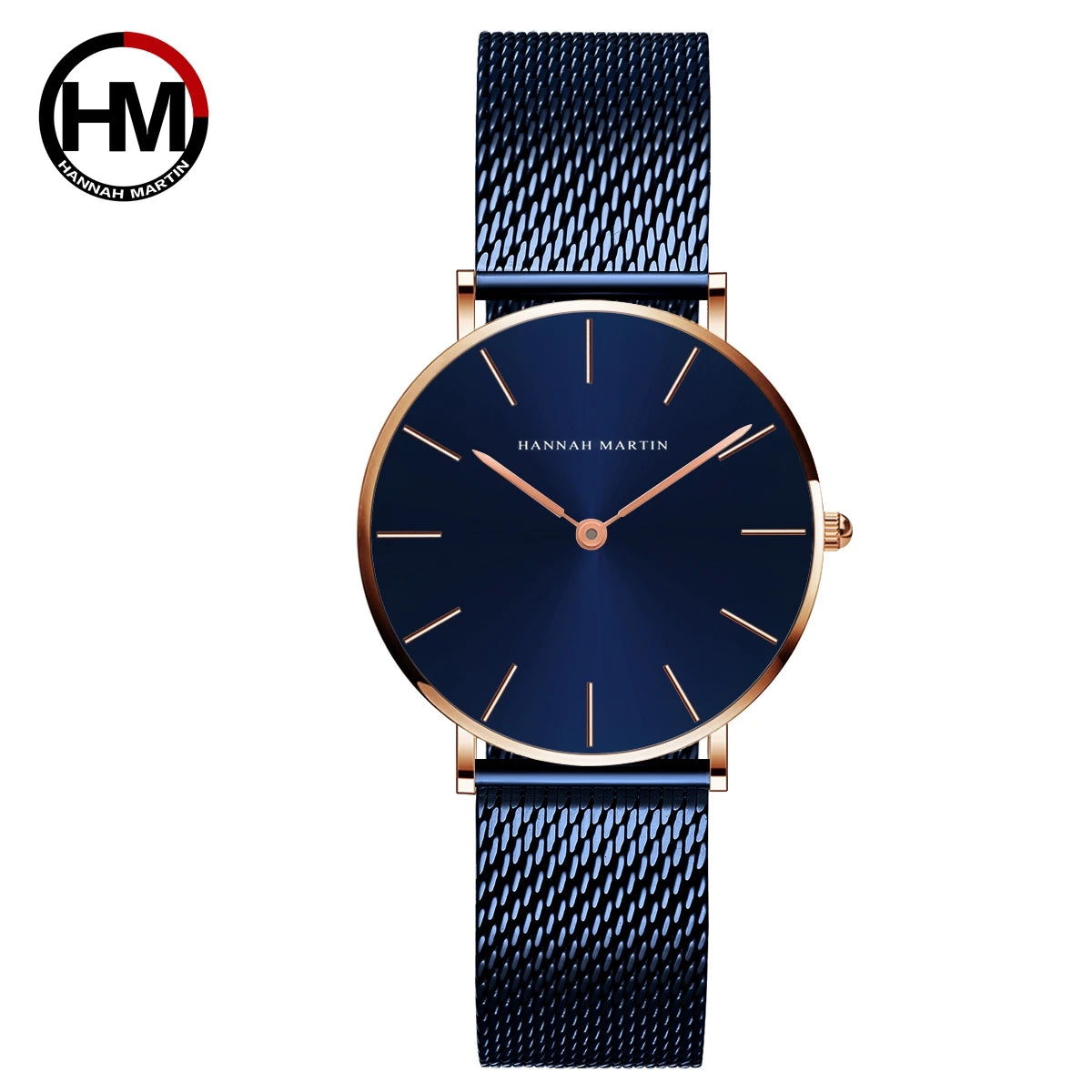 2023 NEW BLUE Simple Design Japan Quartz Movement Waterproof Ladies Wristwatch Stainless Steel Band Classic Watches for Women