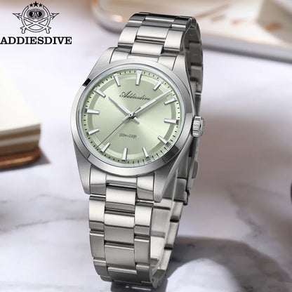 ADDIESDIVE 36mm Luxury Man Watch VH31 BGW9 Super Luminous 316L Stainless Steel Bubble Mirror Glass 100m Waterproof Quartz Watch