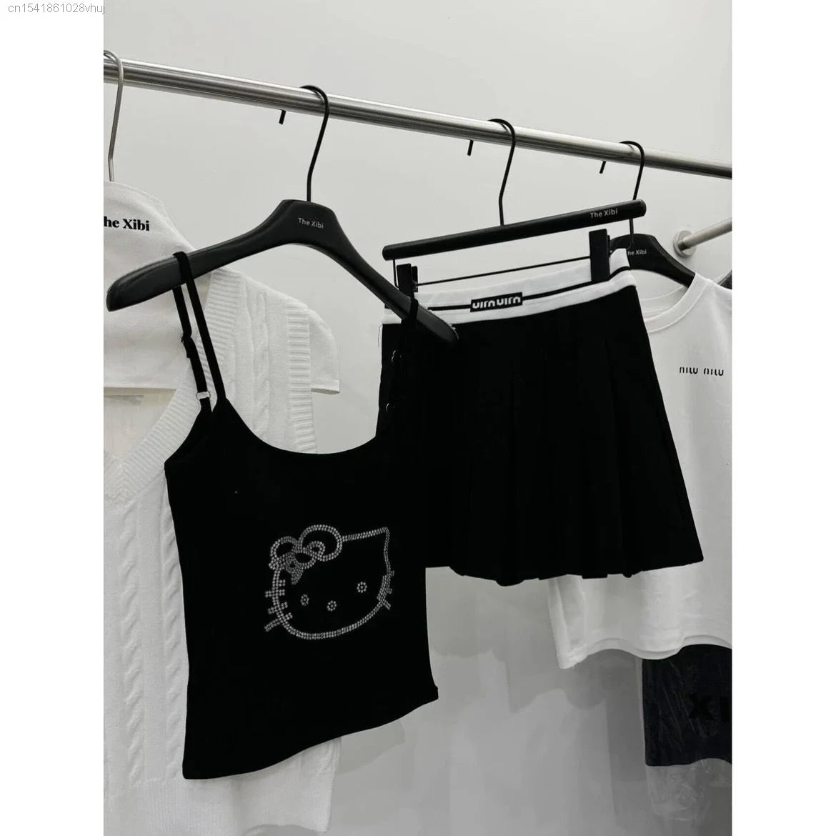 Sanrio Hello Kitty Diamond Tank Top Fashion Gothic Aesthetic Crop Top Y 2k Girls New Summer Youthful Woman Clothes