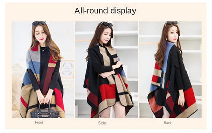 Luxury Shawl Women's Outer Wear Thickened Cashmere High-end Autumn and Winter Scarf Dual-use 2023 New Cloak Cloak Coat