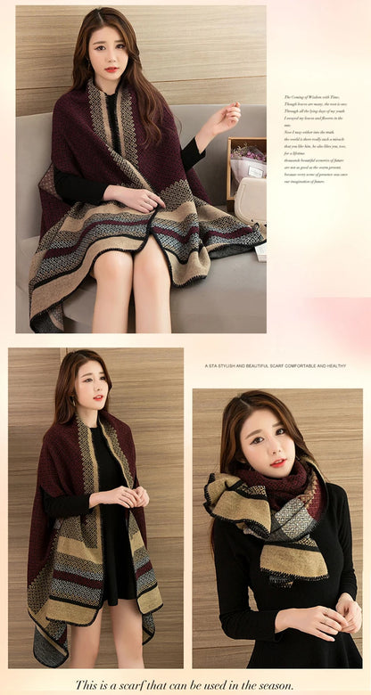 Luxury Shawl Women's Outer Wear Thickened Cashmere High-end Autumn and Winter Scarf Dual-use 2023 New Cloak Cloak Coat