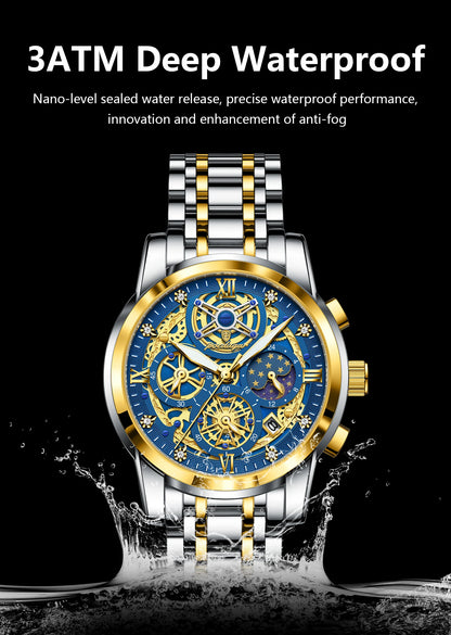 POEDAGAR Luxury High Quality Man Watch Waterproof Luminous Chronograph Date Men Watch Stainless Steel Quartz Men's Watches Reloj