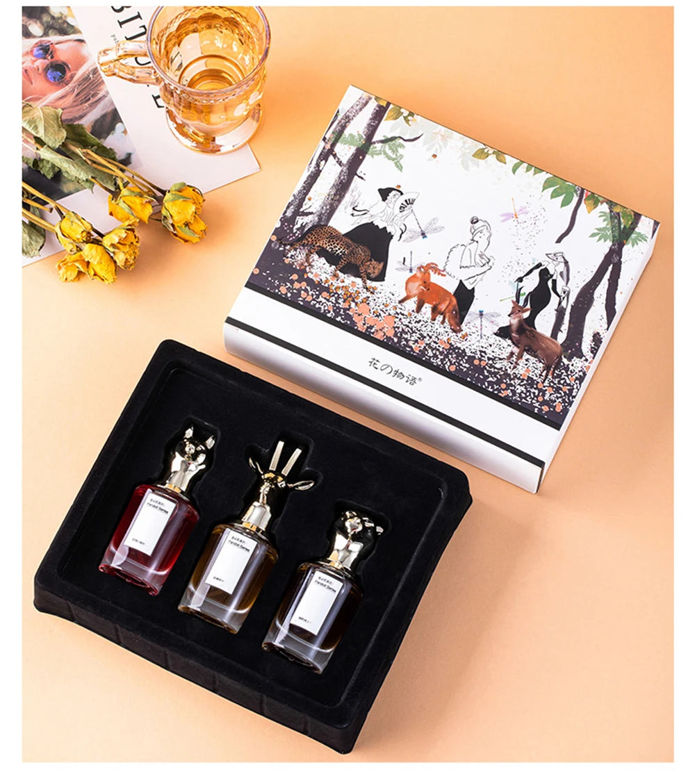 Gift Box 75ml Three Piece Women Perfume Lasting Fragrance Floral Scent Spray Pheromone Eau De Parfum Men Cologne Aromatic Water