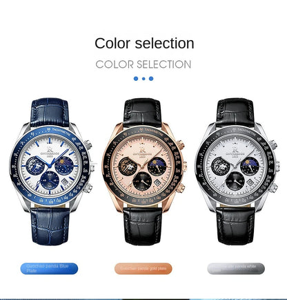 Luxury Man Watch High Quality Waterproof Chronograph Luminous Men's Wristwatch Leather Men Date Quartz Watches Casual Clock