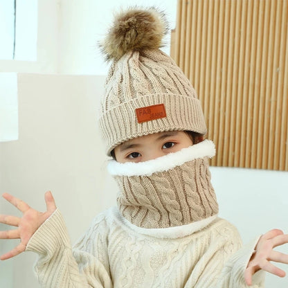 Hat Scarf Set Baby Beanies Cap Winter Kids Warm Suit For Girls Cute Hats Scarves Knitted Plush Children's Bonnet Christmas Gifts