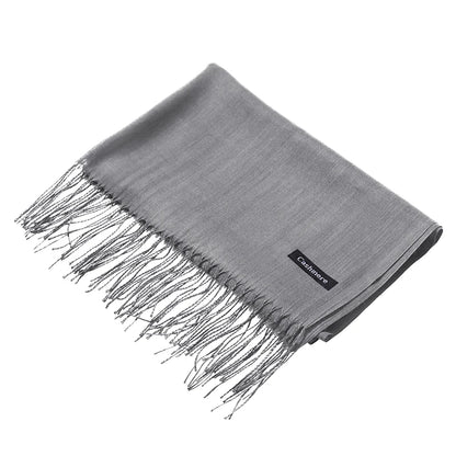 Fashion Solid Color 2024 Women Scarf Winter Hijabs Tassels Long Lady Shawls Cashmere Like Pashmina Bandana Scarves Wraps Echarpe