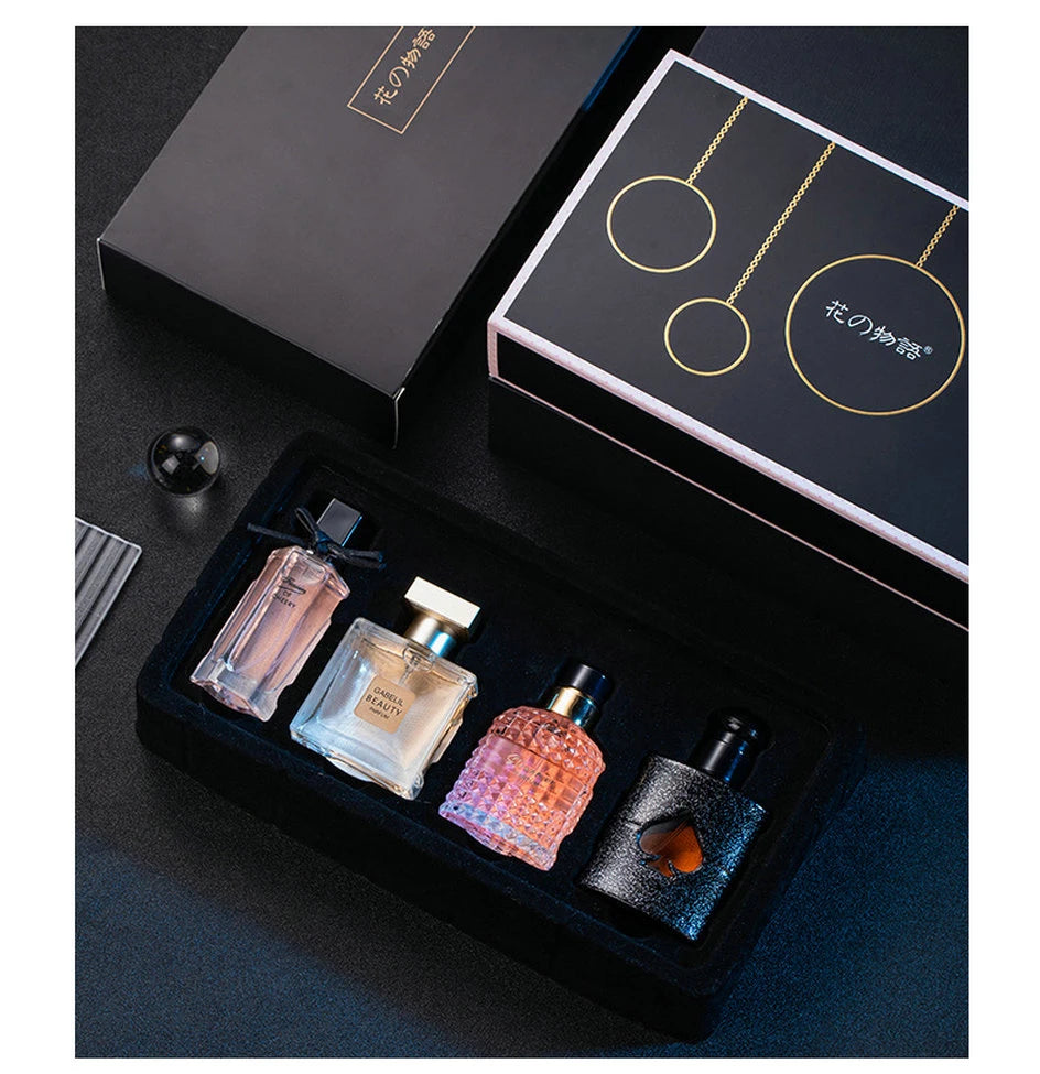 Gift Box Four Piece Set Women Perfume Spray 105ml Floral Scent  Lasting Fragrance Pheromone Eau De Parfum Men Cologne Balminess