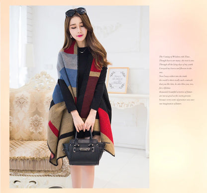 Luxury Shawl Women's Outer Wear Thickened Cashmere High-end Autumn and Winter Scarf Dual-use 2023 New Cloak Cloak Coat