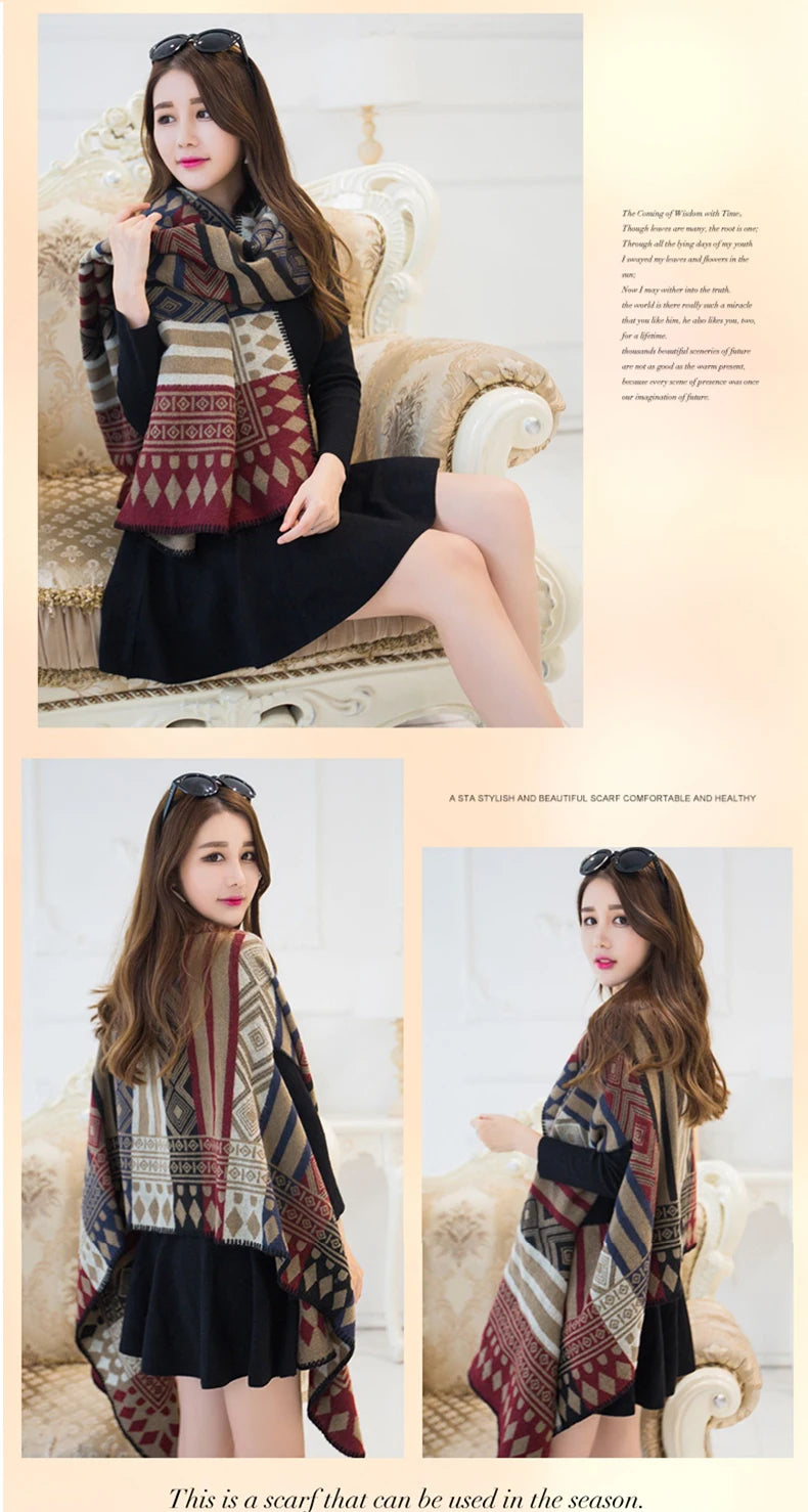 Luxury Shawl Women's Outer Wear Thickened Cashmere High-end Autumn and Winter Scarf Dual-use 2023 New Cloak Cloak Coat