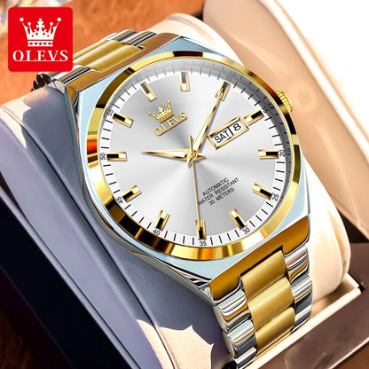 OLEVS 9907 Luxury Man Watch New Multi functional Simplicity Dual Calendar Original Full Automatic Mechanical Men's Wristwatches