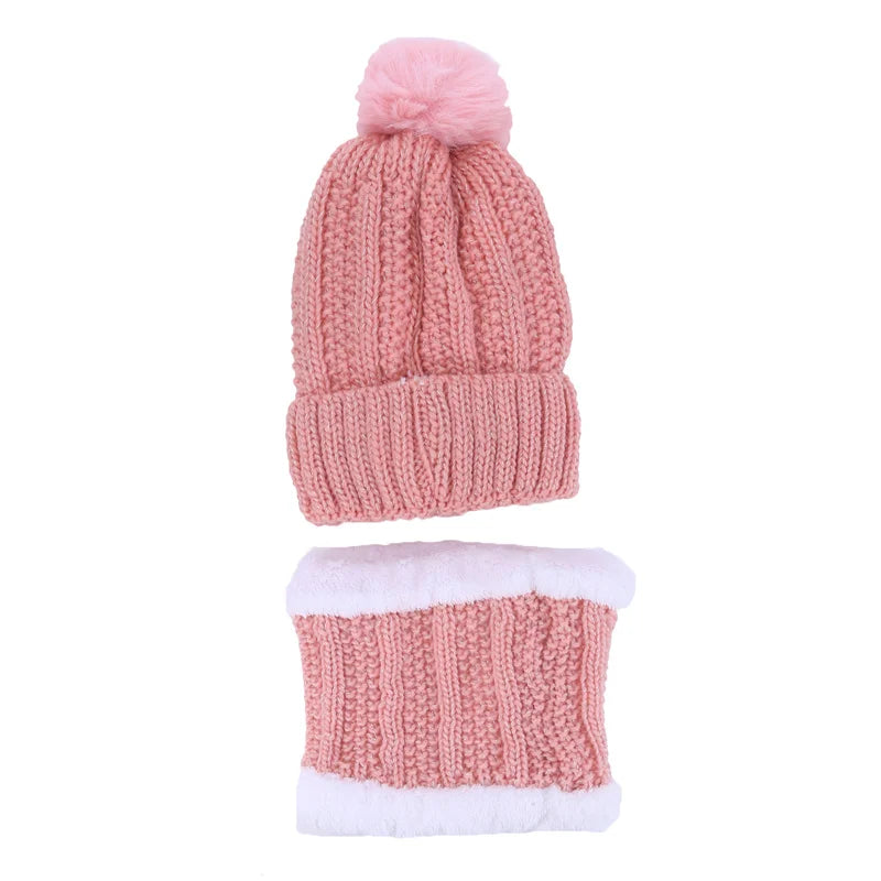 Warm Winter Skullies Beanies Knitted Hat Women Brand High Quality Winter Women Ball Ski Wool Fur Hat Pompoms Hats Knitted Scarf