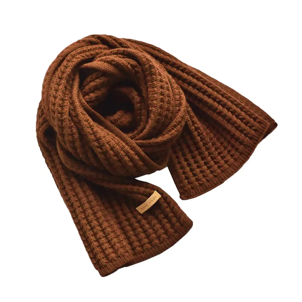 【Buy 1 Get 2】Couple Scarf Thickened Thermal Wool Knitting INS Korean Knit Thick Scarves Women Men Unisex Solid All-Match Scarves