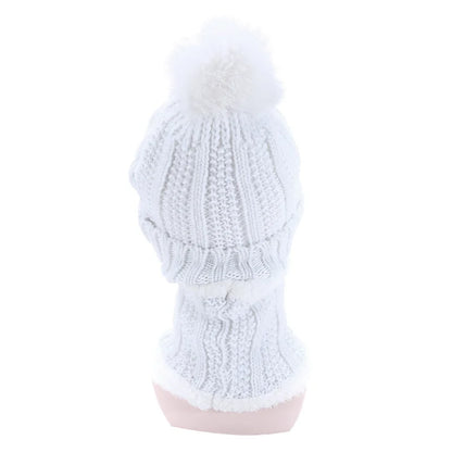 Warm Winter Skullies Beanies Knitted Hat Women Brand High Quality Winter Women Ball Ski Wool Fur Hat Pompoms Hats Knitted Scarf