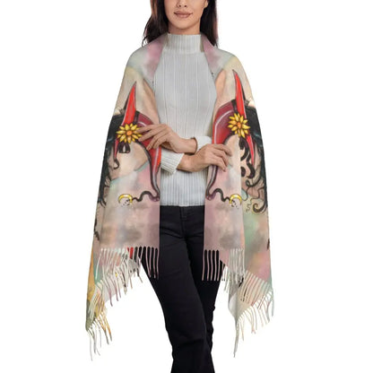 Printed The Major Arcana Of Tarot Vintage Patchwork Scarf Men Women Winter Fall Warm Scarves Occult Witch Spiritual Shawl Wrap