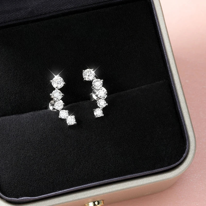 Smyoue 1.16cttw Gradient Gem Full Moissanite Stud Earrings for Women Sparkling Party Jewelry Earrings 925 Sterling Silver GRA