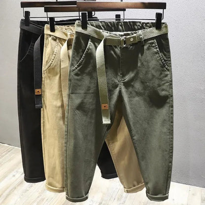 Big Pockets Men Cargo Pants Black High Street Baggy Spring Casual Trousers Army Green Overalls Outdoor Fashion Men's Clothing