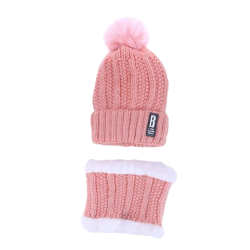 Warm Winter Skullies Beanies Knitted Hat Women Brand High Quality Winter Women Ball Ski Wool Fur Hat Pompoms Hats Knitted Scarf