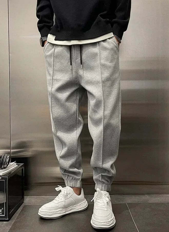 2024 Spring Autumn Men Casual Pants Solid Color Male Loose Drawstring Sweatpants Elastic Waist Gym Training Jogging Trousers