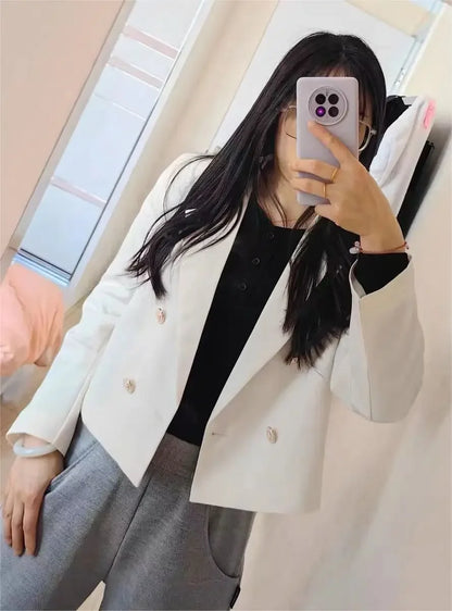 New in Spring Autumn Blazer for Women 2024 Office Lady Jacket Women Korean Fashion Coats Chic Elegant Outerwears Women's Clothes