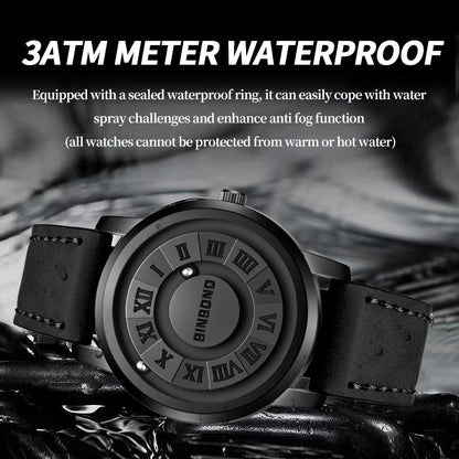 BINBOND Top Luxury Man Watch Waterproof Creative Scrolling Men Wristwatch High Quality Leather Men's Quartz Watches+Box Reloj