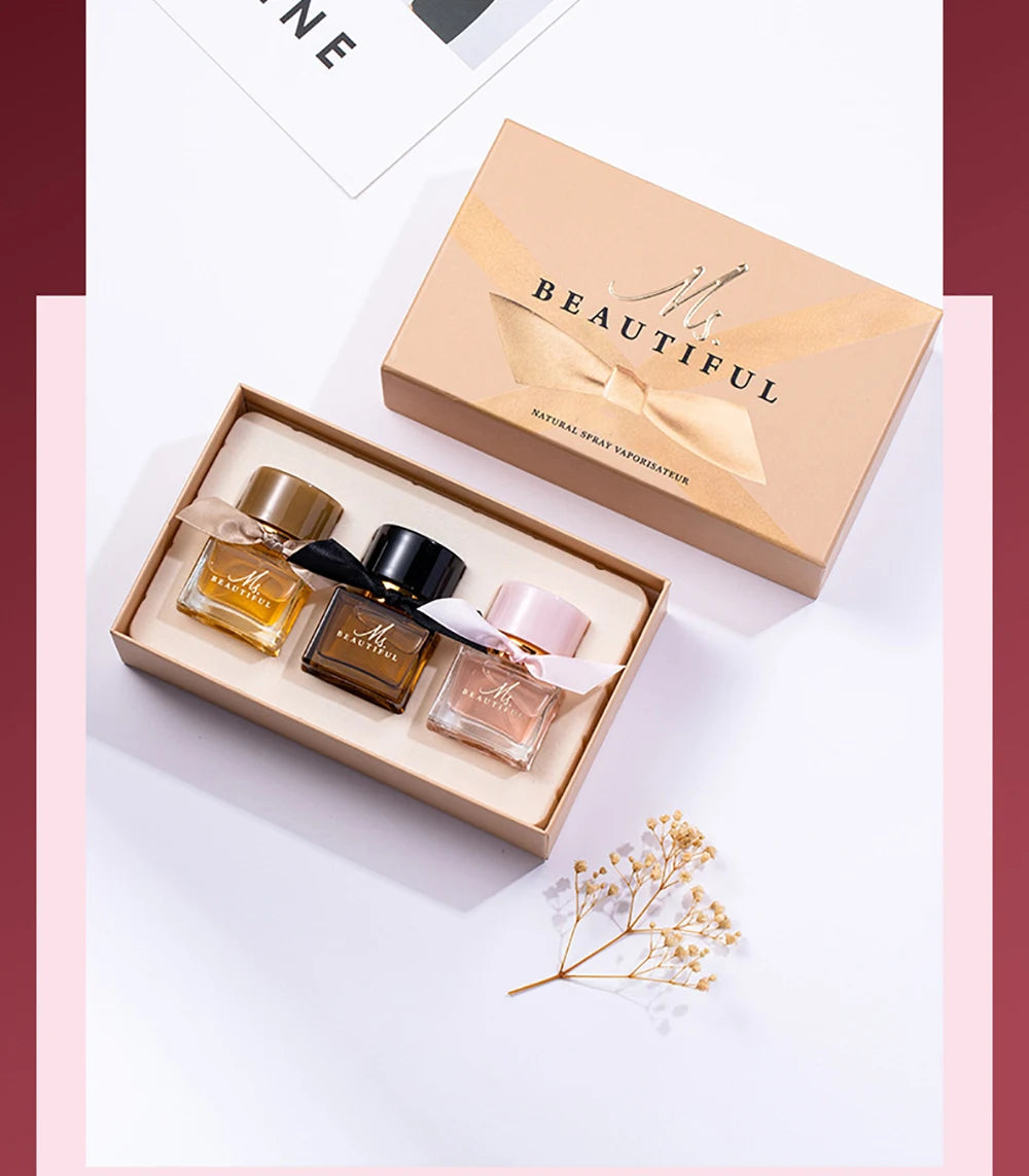 Beautiful Lady Gift Box 75ml Three Piece Set Lasting Fragrance Perfume Balminess Scent Pheromone Eau De Parfum Cologne Toilette