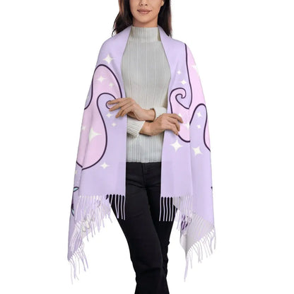 Printed The Major Arcana Of Tarot Vintage Patchwork Scarf Men Women Winter Fall Warm Scarves Occult Witch Spiritual Shawl Wrap