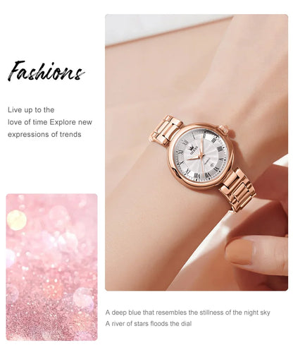 OLEVS Women's Watches Elegnat Fashion Original Quartz Wristwatch Waterproof Luminous Date Watch for Lady Trend Casual 2024 New