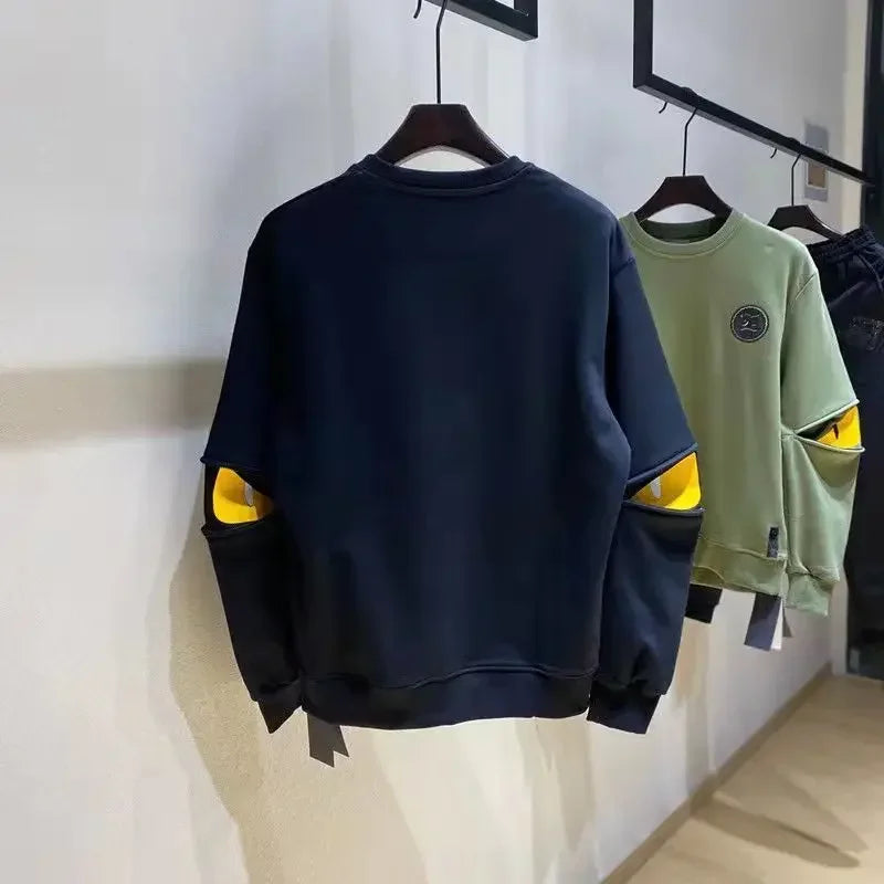 Sweatshirts for Man T-shirt Hip Hop Hoodieless Men's Clothing Green Pullover Top Welcome Deal Aesthetic Cheap Harajuku Fashion