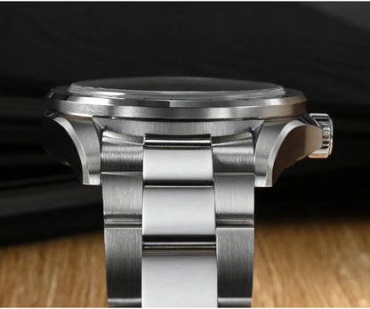 San Martin Design 39mm GMT Men Watch Luxury Business Dress NH34 Mechanical Stainless Steel Wristwatch Date Sapphire 10Bar SN0129