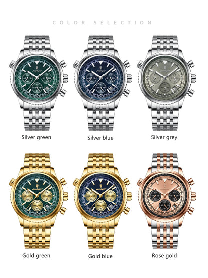 POEDAGAR Luxury Military Men Watch Waterproof Luminous Date Chronograph Man Watch Business Stainless Steel Men's Quartz Watches