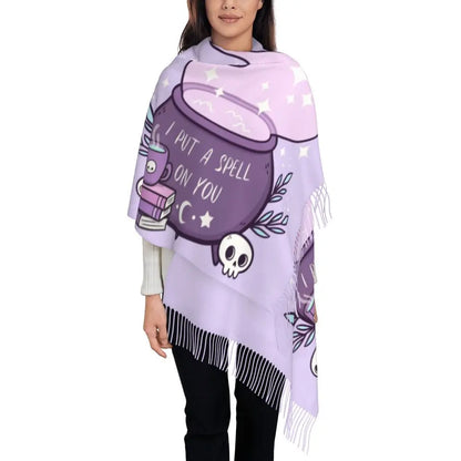 Printed The Major Arcana Of Tarot Vintage Patchwork Scarf Men Women Winter Fall Warm Scarves Occult Witch Spiritual Shawl Wrap